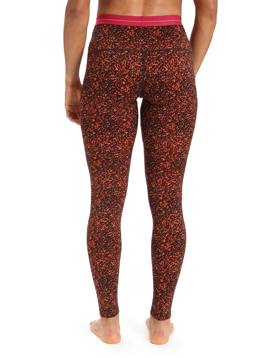 Black / Cherry Icebreaker Merino 200 Oasis Lichen Women's Leggings | AU 1525NWYB